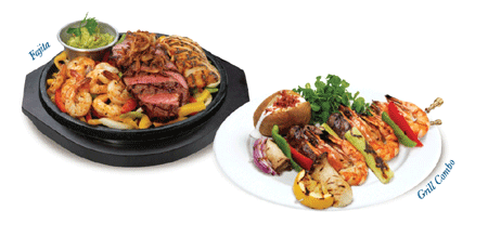 ▲씨푸드오션 신메뉴 멕시칸 파히타(왼쪽),브라질리언 그릴 콤보