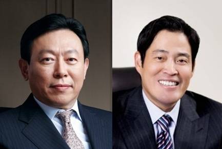 왼쪽부터 신동빈 롯데그룹회장, 정용진 신세계그룹 부회장