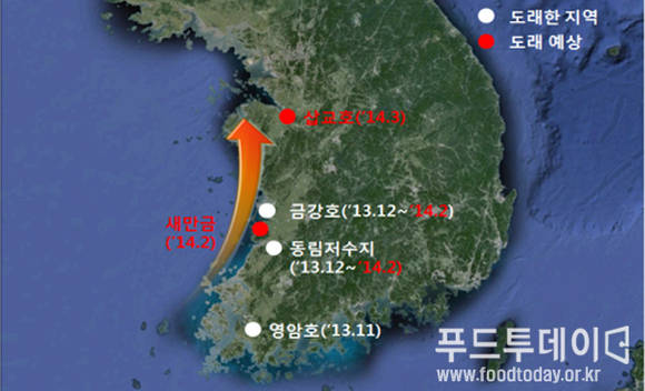 가창오리 월별 이동경로