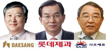 명형섭 대상 대표, 김용수 롯데제과 대표, 이인조 사조해표 대표