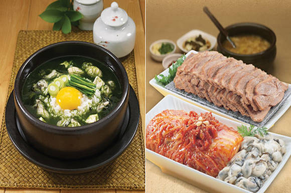 매생이굴 국밥, 생굴보쌈