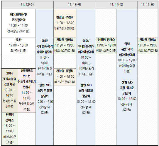 푸드위크 일정