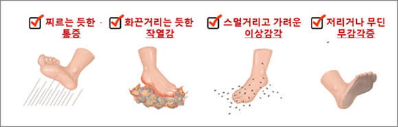당뇨병성 신경병증 통증의 주요증상