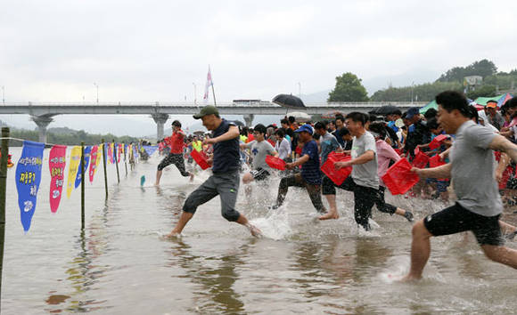 알프스 하동 섬진강재첩축제 황금재첩을 잡아라 (경남 하동군청 제공)