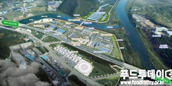 충북도(도지사 이시종)는 도의 수산업을 이끌 ‘수산식품산업거점단지’가 내년 4월 준공될 예정이라고 15일 밝혔다. 사진은 충북도 수산식품산업거점단지 조감도. (출처 : 충북도청)