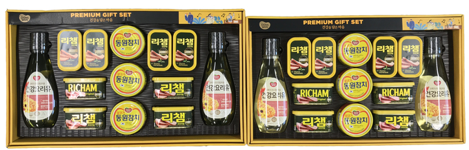 동원선물세트 플라스틱 저감 전후 비교샷.