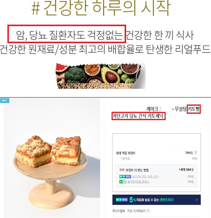 질병 예방·치료 효능 표방 광고