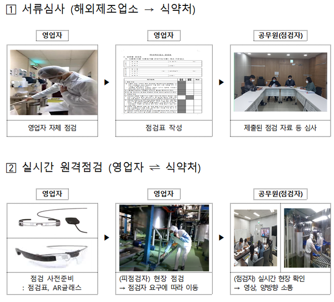 서류심사 및 실시간 원격 점검 (예시)