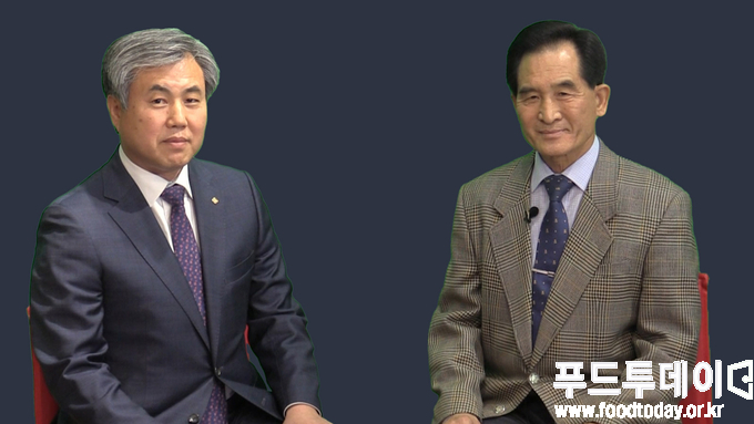 오른쪽 부터 김진수 푸드투데이 논설실장, 원용덕 한국신지식농업인중앙회장