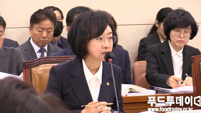 13일 오유경 식품의약품안전처장은 국회 보건복지위원회 국정감사에 출석해 답변을 하고 있다. 