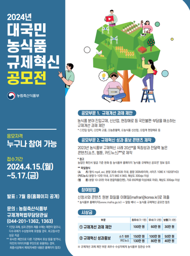 농식품 규제혁신 공모 홍보 (농림축산식품부 제공)