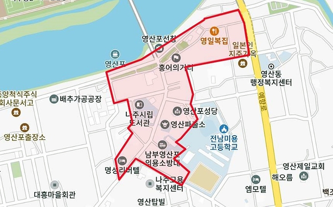 영산동 자율상권구역도 (나주시)