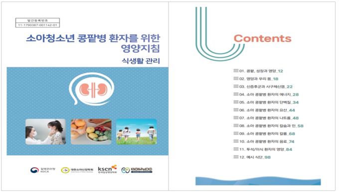 소아·청소년 콩팥병 환자를 위한 영양 지침 – 식생활 관리 (질병관리청 제공)