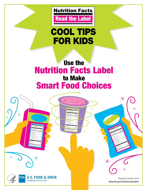 어린이용 영양성분 가이드 (출처 : U.S FOOD & DRUG 'FDA' Nutrition, Food Labeling, and Critical Foods)