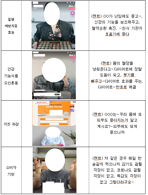 식품 부당광고 (식품의약품안전처 제공)