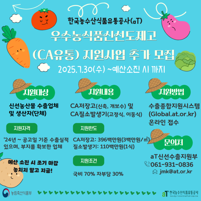 CA유통지원사업 참여기업 모집 (한국농수산식품유통공사 제공)