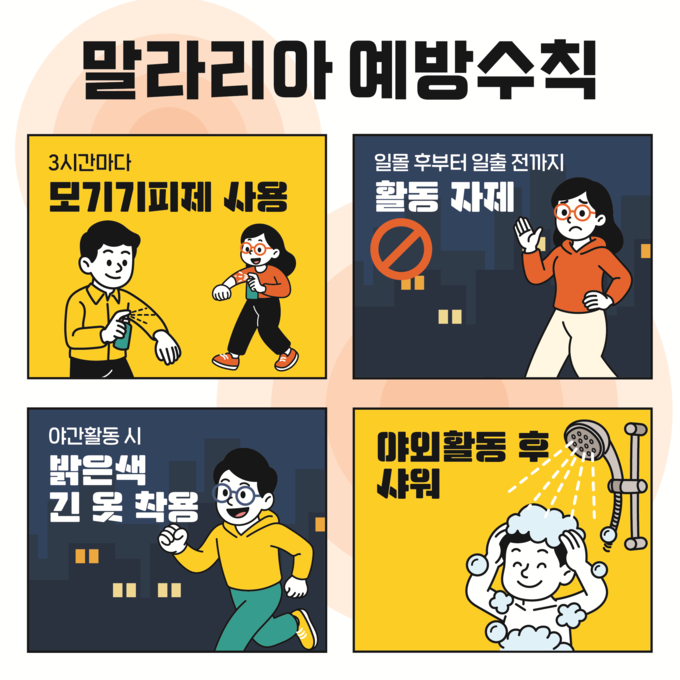 말라리아 예방수칙 (질병관리청 제공)