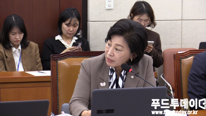21일 남인순 의원이 국회 보건복지위원회 식품의약품안전처 국정감사에서 질의를 하고 있다. 