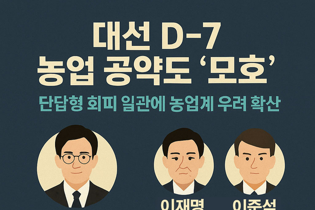 2025 대선 일주일 앞…농정 공약 ‘실종’, 후보들은 무응답