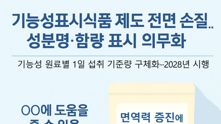 기능성표시식품 제도 전면 손질…성분명·함량 표시 의무화